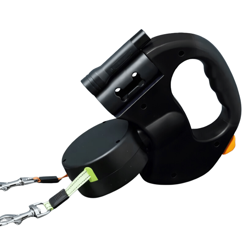 Laisse double pour chien avec lumière LED - Forte jusqu'à 30kg pour des sorties sûres et élégantes