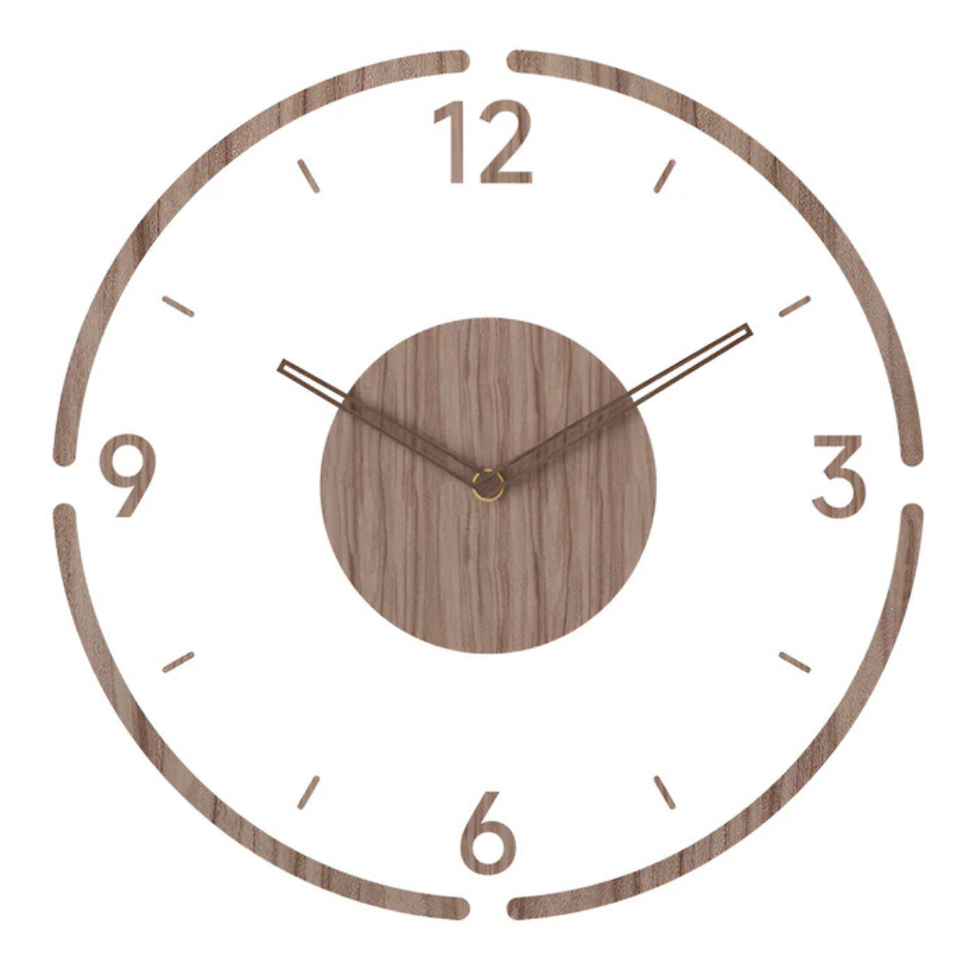 Nock - Horloge murale moderne élégante de 30 cm en acrylique et bois pour un salon élégant