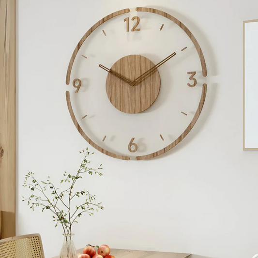 Nock - Horloge murale moderne élégante de 30 cm en acrylique et bois pour un salon élégant