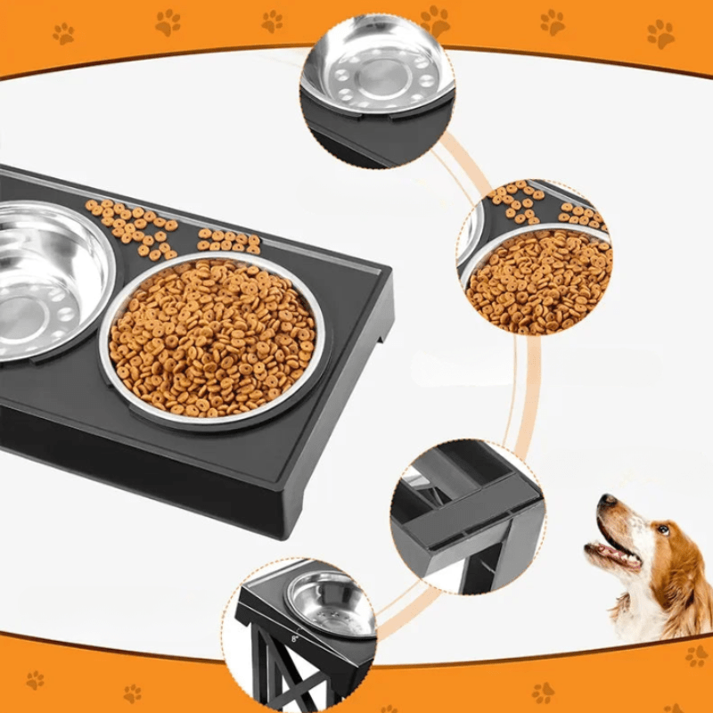 Bol surélevé confortable pour chien avec tapis antidérapant