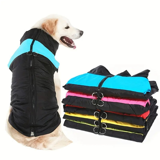 Manteau imperméable pour chien avec fermeture éclair dorsale