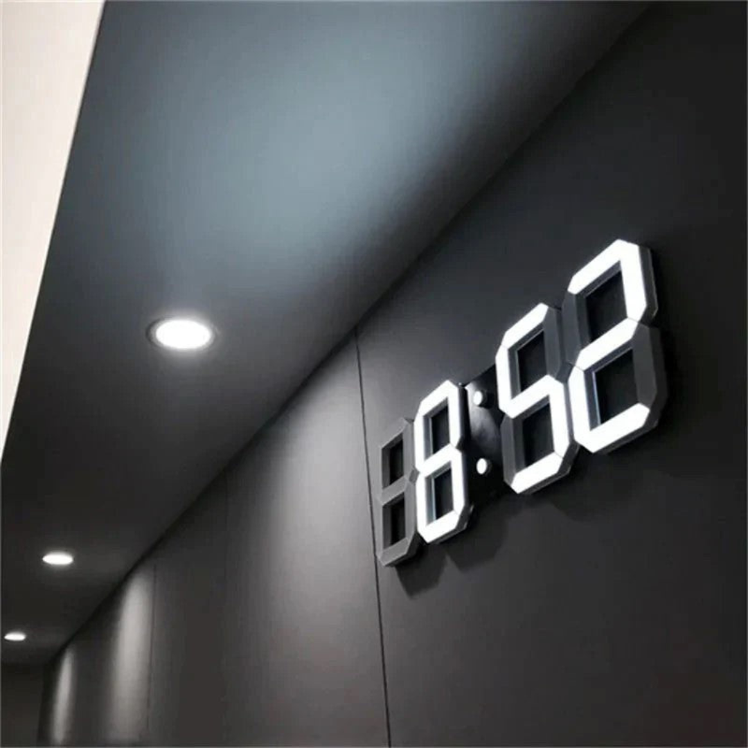 Nyvox - Horloge murale numérique LED 3D moderne avec design élégant et affichage lumineux de l'heure