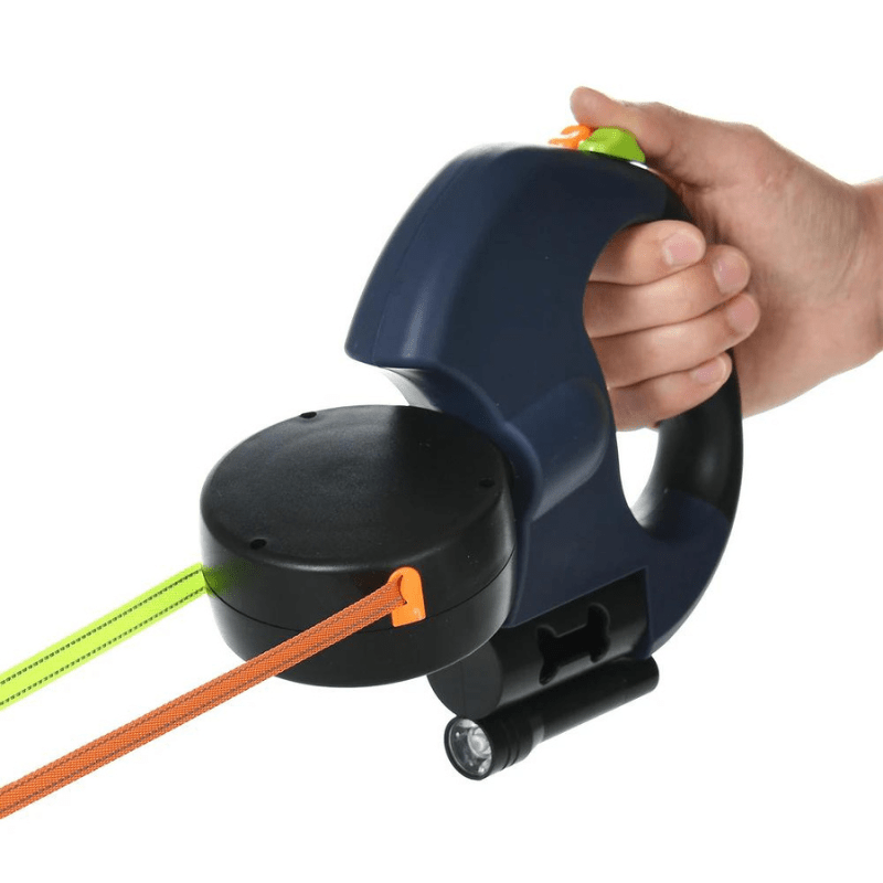Laisse double pour chien avec lumière LED - Forte jusqu'à 30kg pour des sorties sûres et élégantes