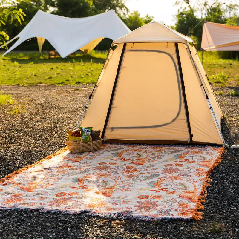 Couverture à imprimé floral bohème – Plaid douillet et chaud pour canapé, lit et activités en plein air
