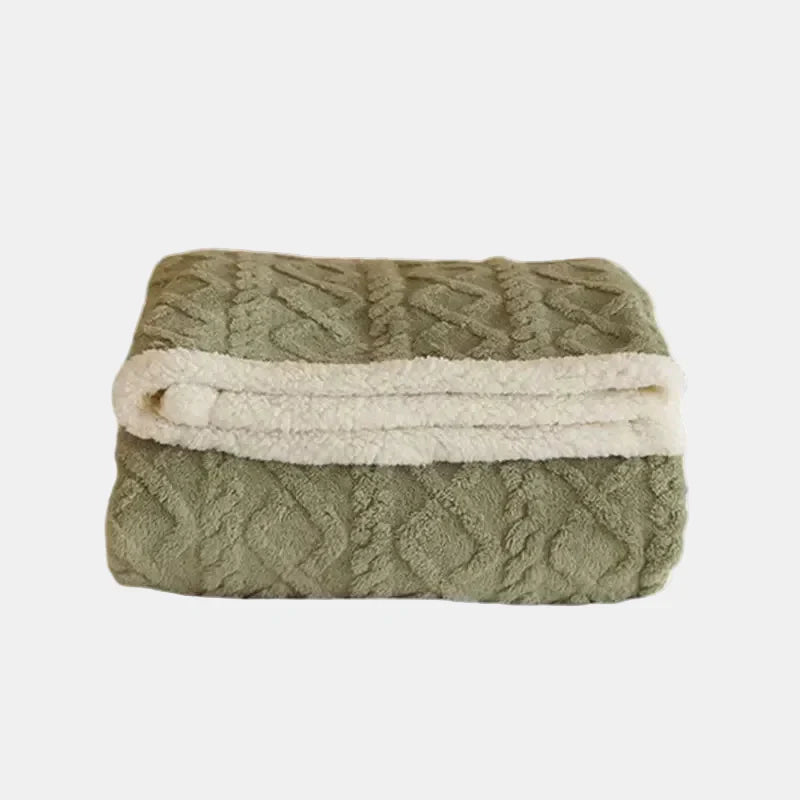 Couverture d'hiver luxueuse à double couche en laine et polaire pour un confort ultime et une chaleur élégante