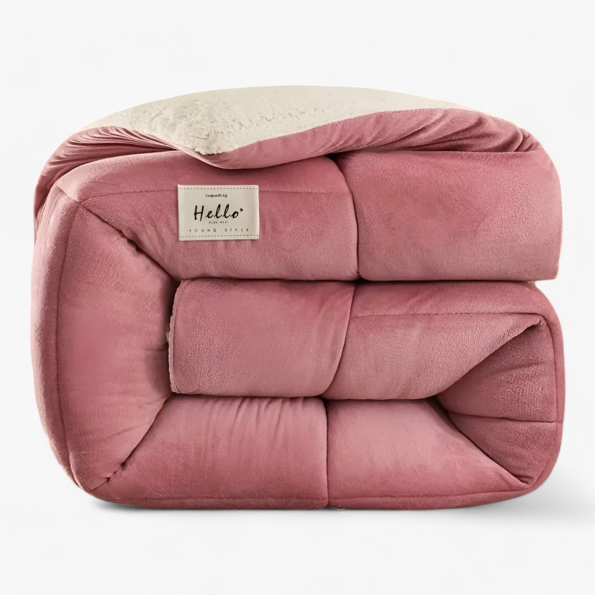Couverture de chambre luxueuse double face en velours de lait et laine d'agneau pour des nuits chaudes et confortables