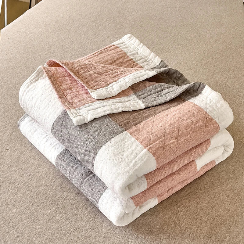 Couette japonaise légère et respirante à trois couches en coton - Jeté de lit élégant et confortable