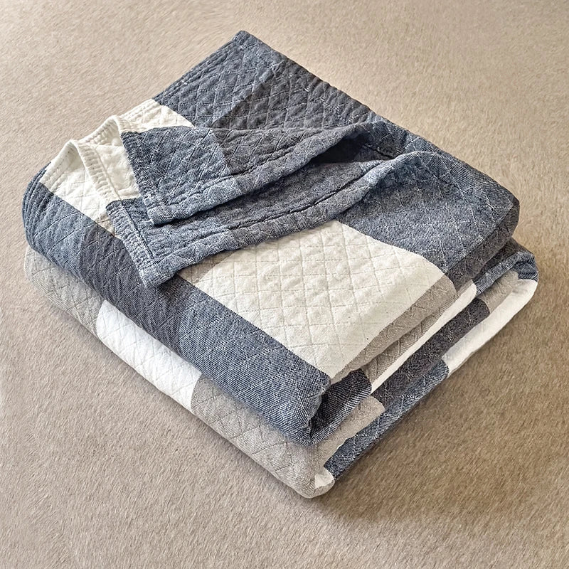 Couette japonaise légère et respirante à trois couches en coton - Jeté de lit élégant et confortable