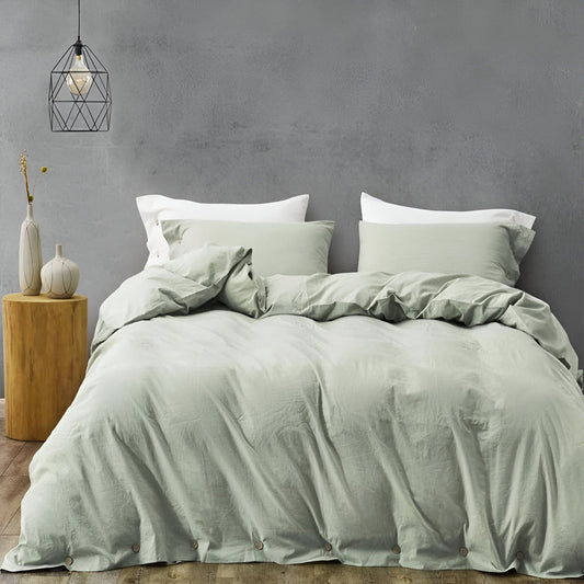 Ensemble de linge de lit en coton de luxe 135x200 cm avec taies d'oreiller – doux, respirant et design élégant