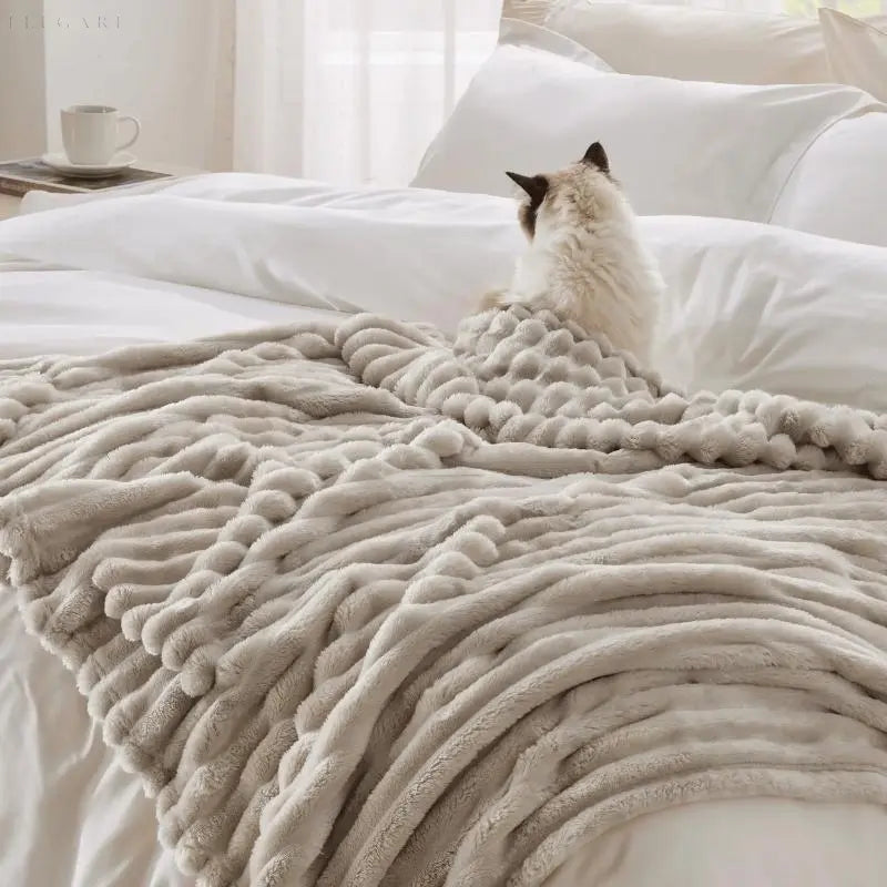 Couverture en polaire ultra douce Ultimate Comfort Luxe avec fausse peau de mouton de haute qualité pour des câlins chaleureux et une ambiance cosy