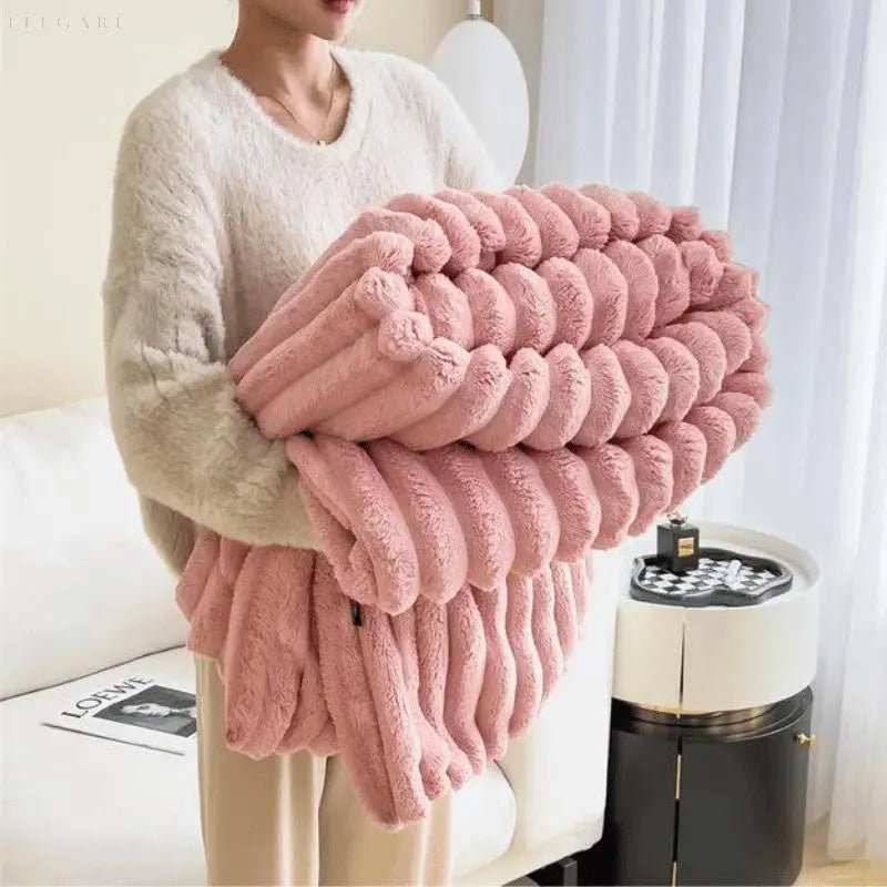 Couverture en polaire ultra douce Ultimate Comfort Luxe avec fausse peau de mouton de haute qualité pour des câlins chaleureux et une ambiance cosy