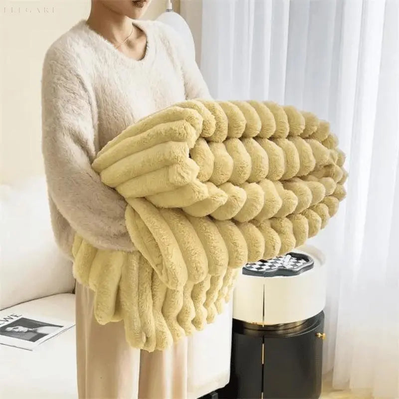 Couverture en polaire ultra douce Ultimate Comfort Luxe avec fausse peau de mouton de haute qualité pour des câlins chaleureux et une ambiance cosy