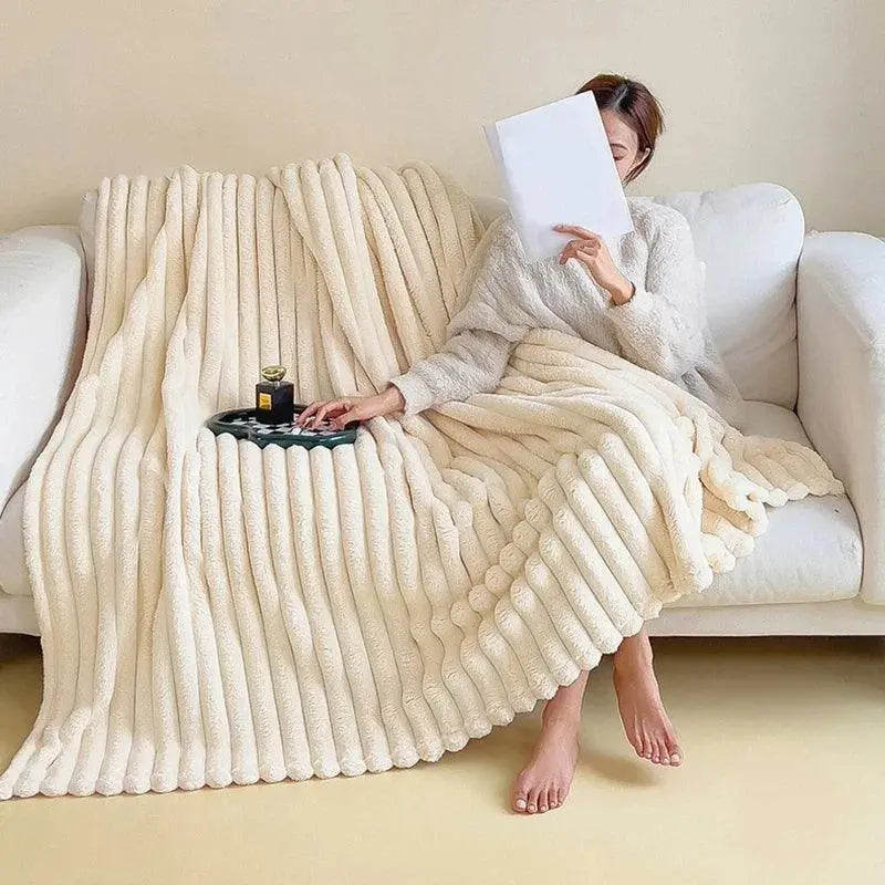 Couverture en polaire ultra douce Ultimate Comfort Luxe avec fausse peau de mouton de haute qualité pour des câlins chaleureux et une ambiance cosy