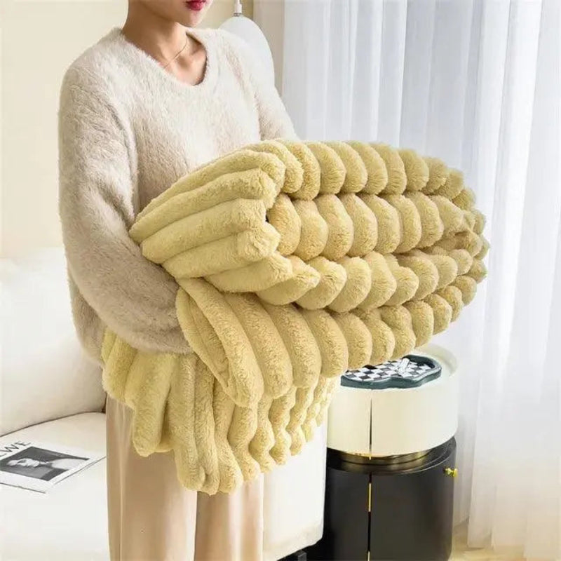 Couverture en polaire ultra douce Ultimate Comfort Luxe avec fausse peau de mouton de haute qualité pour des câlins chaleureux et une ambiance cosy
