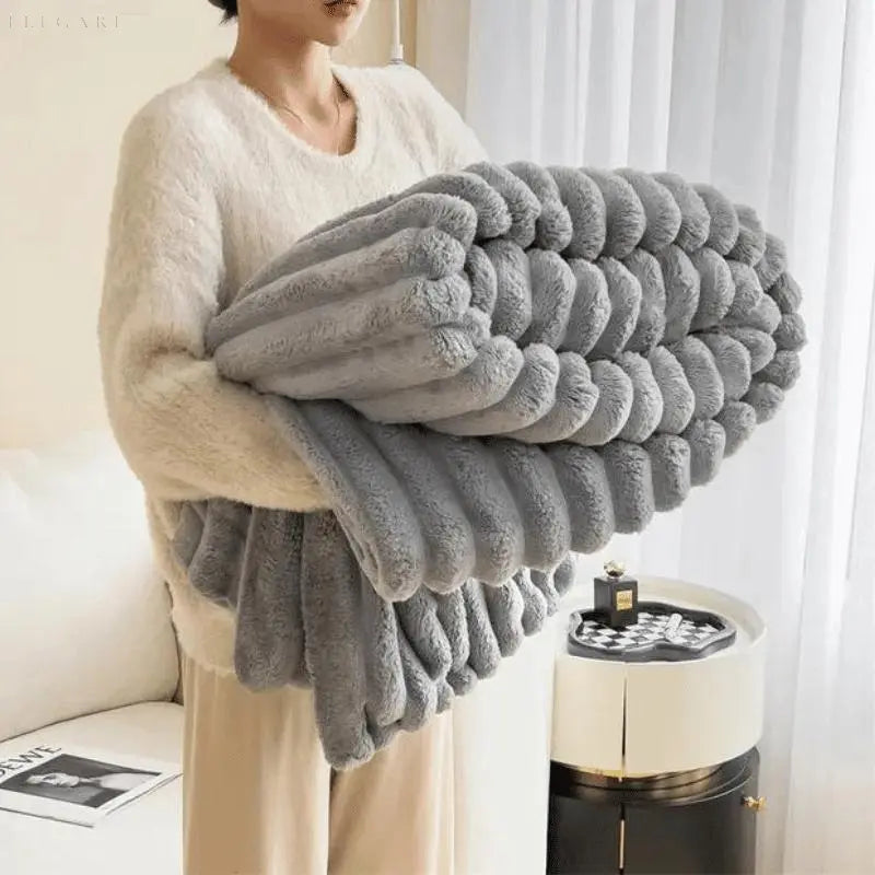 Couverture en polaire ultra douce Ultimate Comfort Luxe avec fausse peau de mouton de haute qualité pour des câlins chaleureux et une ambiance cosy