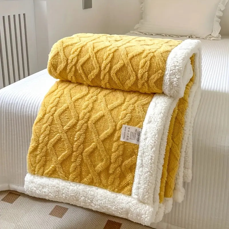 Couverture en polaire Sherpa ultra douce et moelleuse - Plaid chaud et confortable pour la détente intérieure et extérieure
