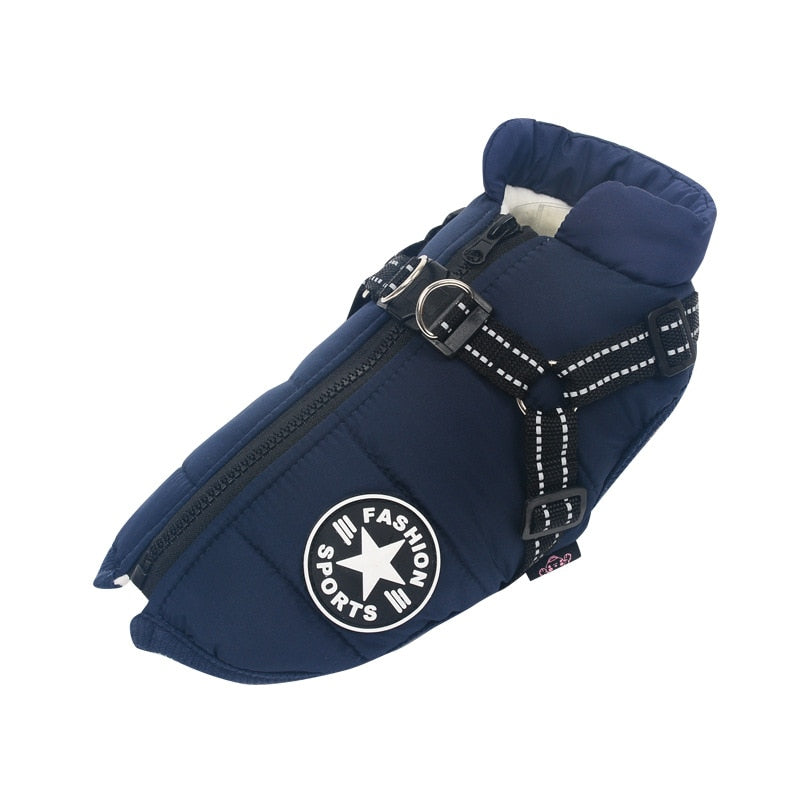Manteau de chien de luxe imperméable avec isolation confortable pour une chaleur supplémentaire
