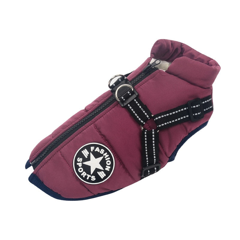 Manteau de chien de luxe imperméable avec isolation confortable pour une chaleur supplémentaire
