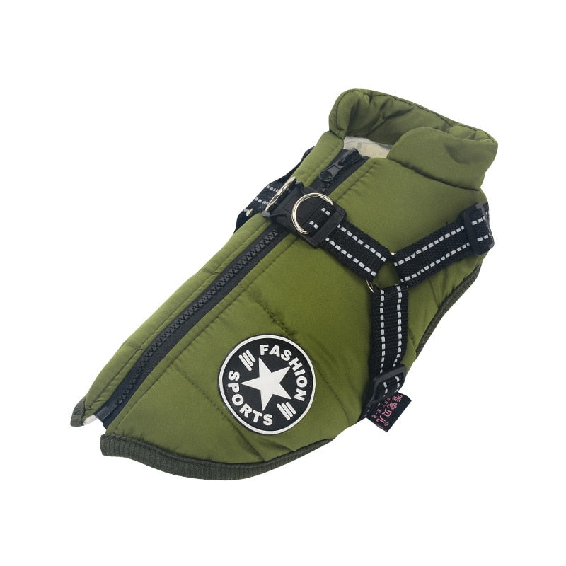 Manteau de chien de luxe imperméable avec isolation confortable pour une chaleur supplémentaire