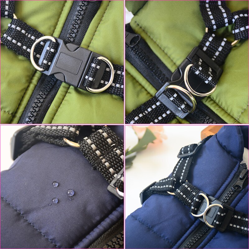 Manteau de chien de luxe imperméable avec isolation confortable pour une chaleur supplémentaire