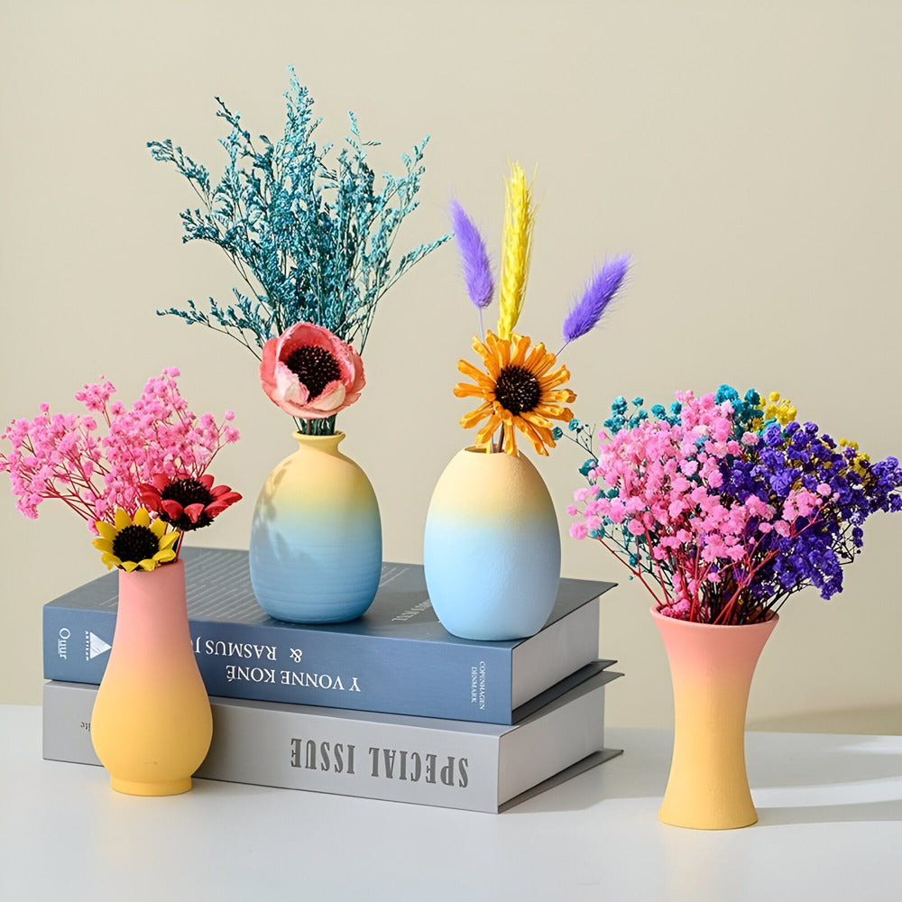 Isandria - Vase en céramique élégant aux couleurs macarons raffinées