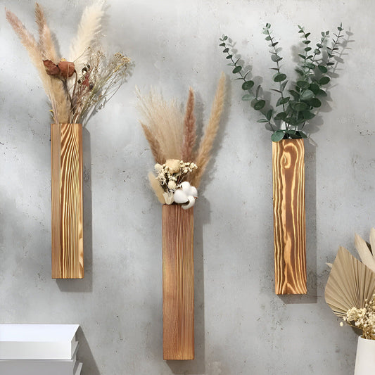 Nysaelle Vase Mural en Bois - Étagère Rectangulaire Élégante pour Plantes 30 cm pour Jardin ou Décoration Intérieure Stylée