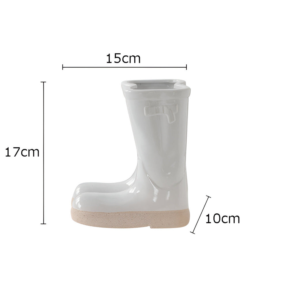 Minthara - beau vase en céramique en forme de botte unique pour une décoration élégante