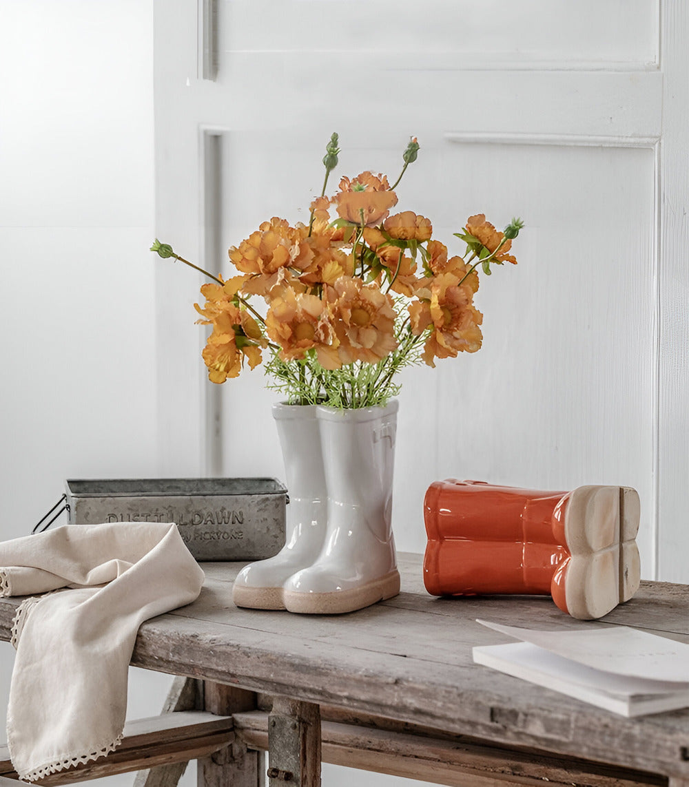 Minthara - beau vase en céramique en forme de botte unique pour une décoration élégante