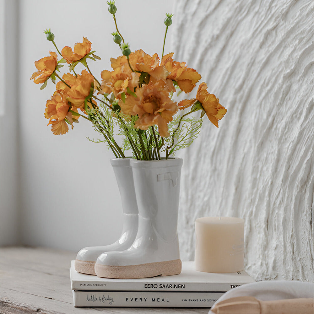 Minthara - beau vase en céramique en forme de botte unique pour une décoration élégante