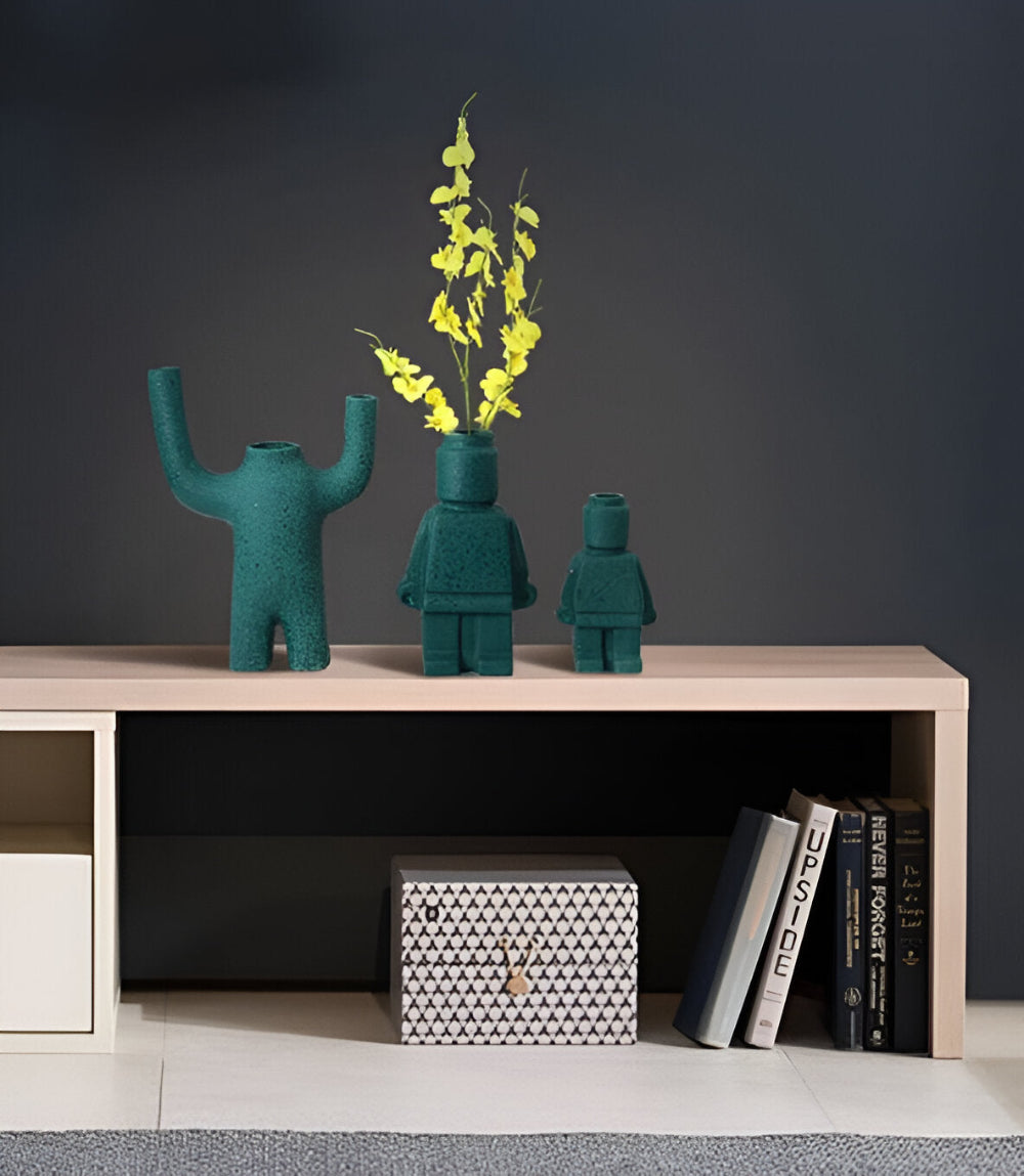 Larissa - Pot de plante tressé au design robot moderne pour une touche unique de jardin