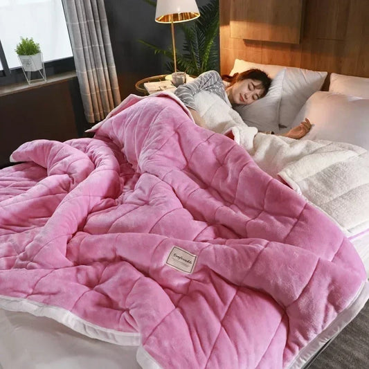 Couverture de luxe en polaire corail douce – Plaid chaud et confortable en flanelle pour l'automne et l'hiver