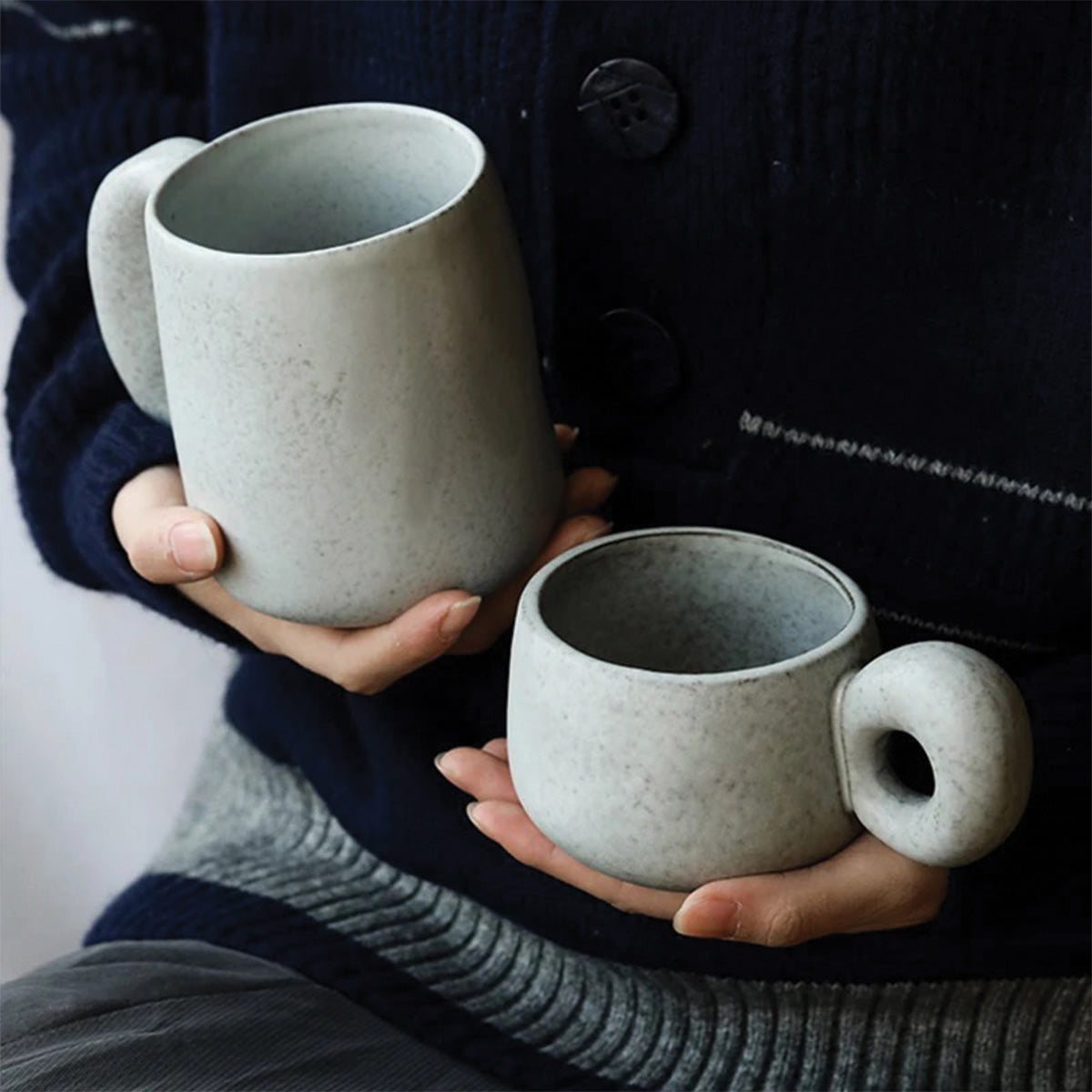 Tasses en pierre faites main Louv - Vaisselle en céramique unique pour une touche d'élégance