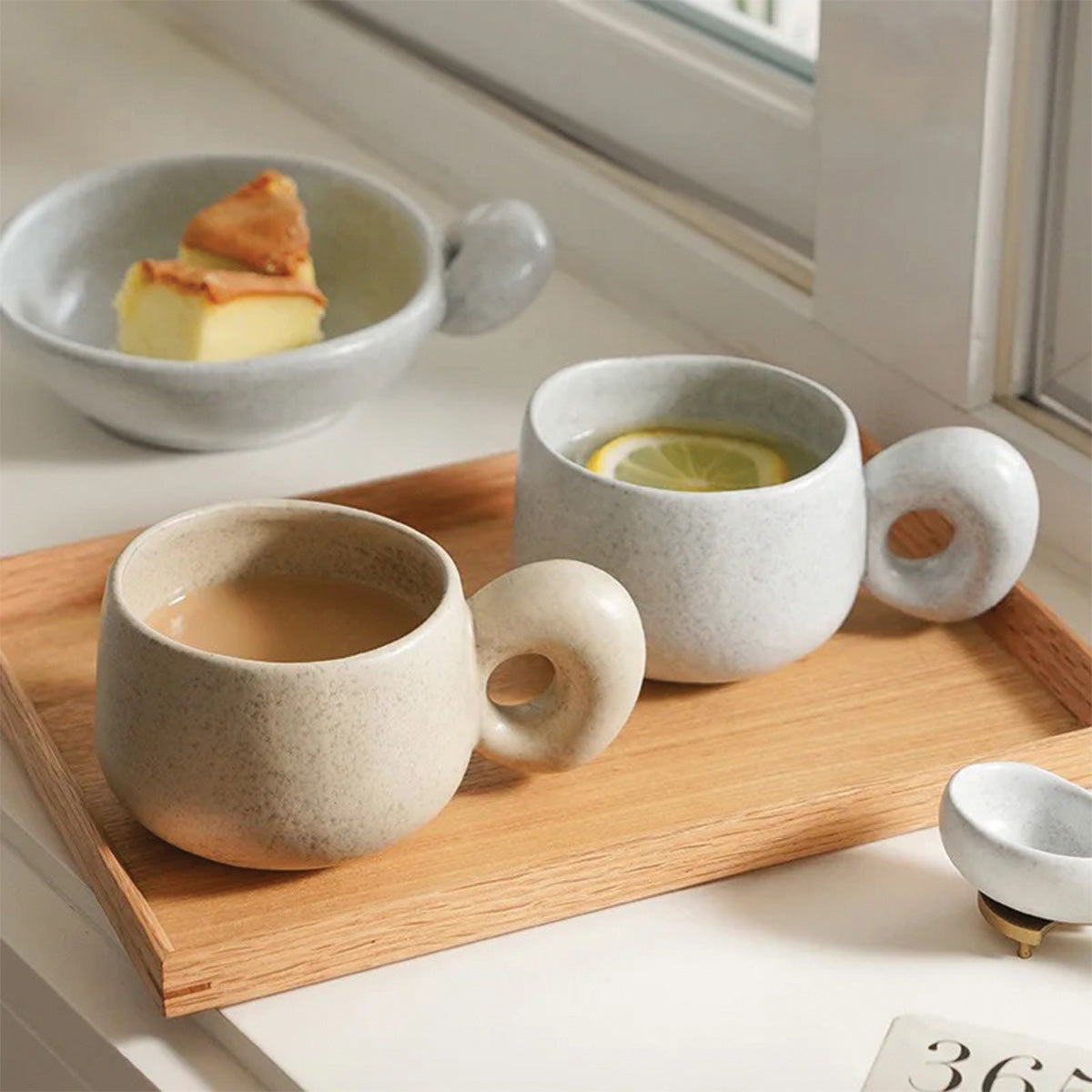 Tasses en pierre faites main Louv - Vaisselle en céramique unique pour une touche d'élégance