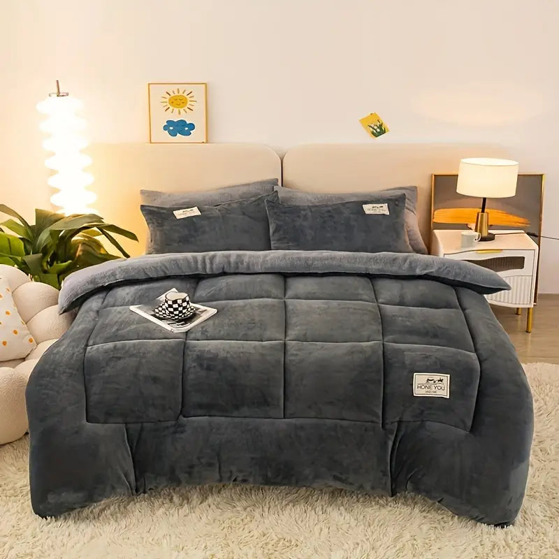 Couverture luxueuse en laine d'agneau - Super douce, régulatrice de température et lavable en machine pour un confort ultime