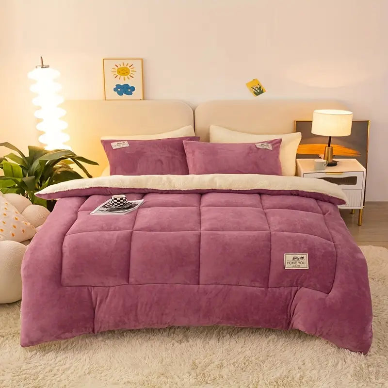 Couverture luxueuse en laine d'agneau - Super douce, régulatrice de température et lavable en machine pour un confort ultime