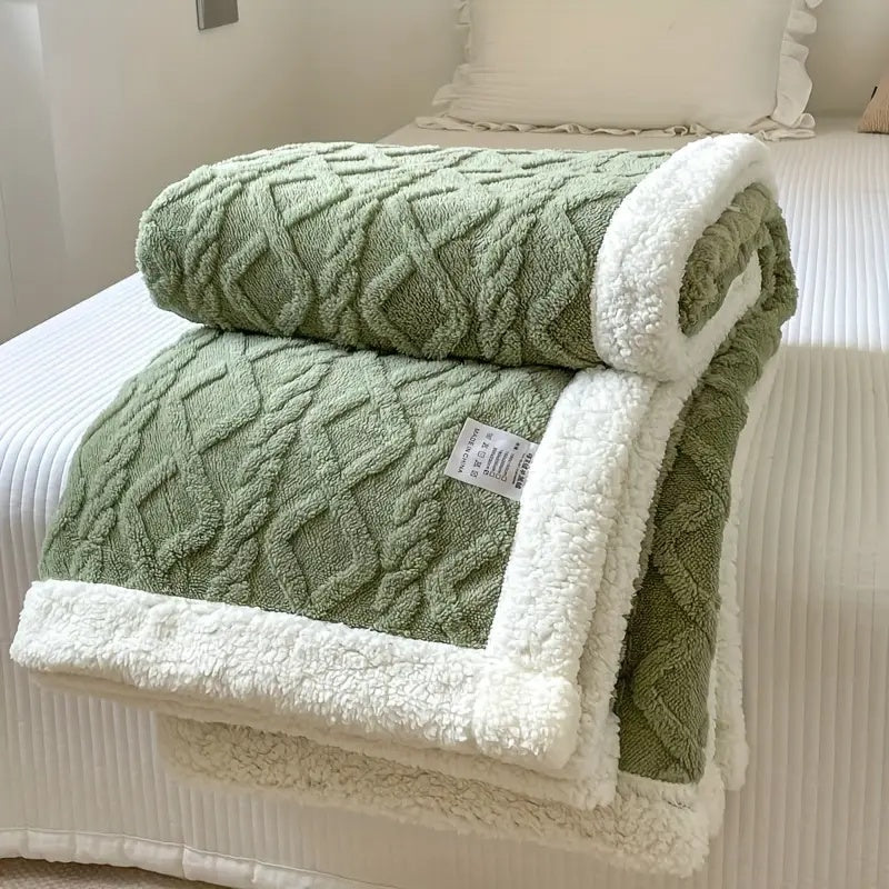 Couverture en polaire Sherpa douce - Couette réversible de luxe pour chaleur et confort à la maison et en plein air