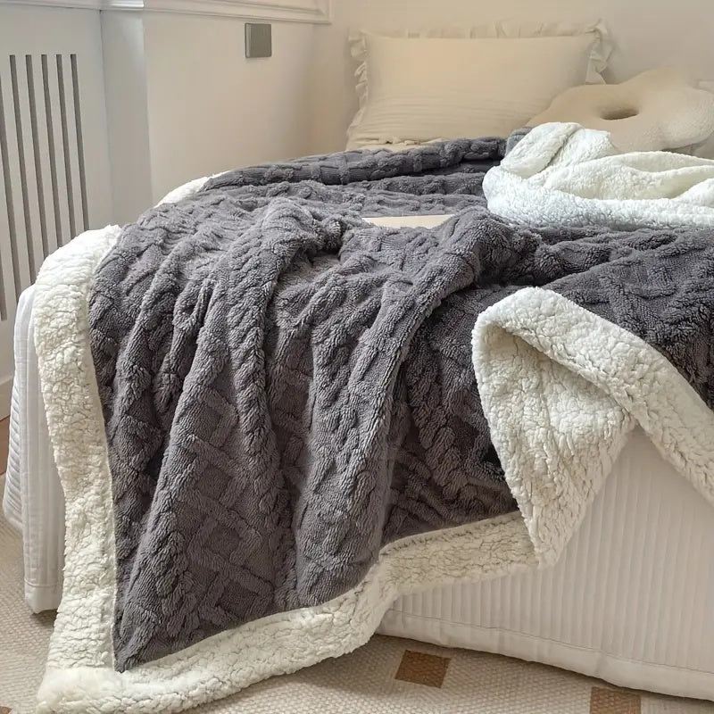 Couverture en polaire Sherpa douce - Couette réversible de luxe pour chaleur et confort à la maison et en plein air