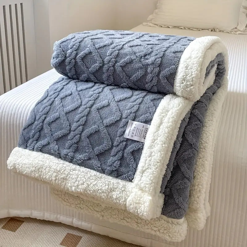 Couverture en polaire Sherpa douce - Couette réversible de luxe pour chaleur et confort à la maison et en plein air
