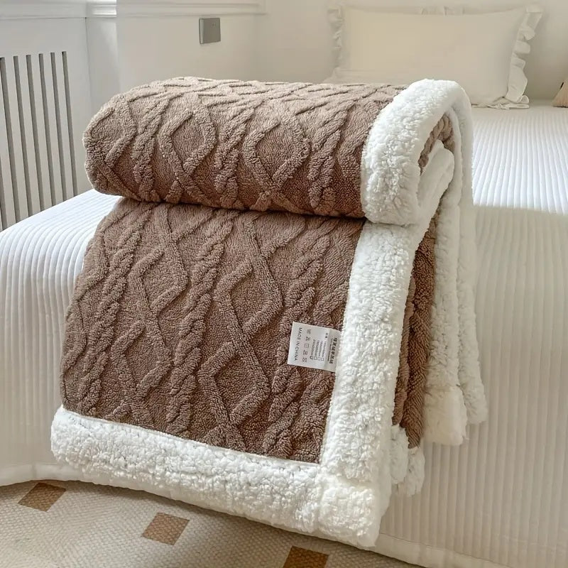Couverture en polaire Sherpa douce - Couette réversible de luxe pour chaleur et confort à la maison et en plein air