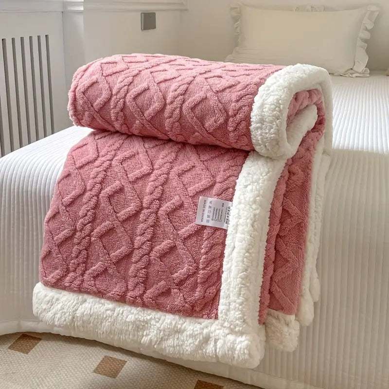 Couverture en polaire Sherpa douce - Couette réversible de luxe pour chaleur et confort à la maison et en plein air