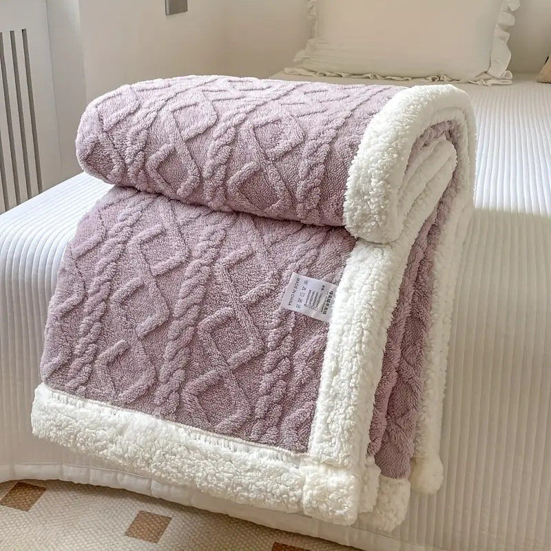 Couverture en polaire Sherpa douce - Couette réversible de luxe pour chaleur et confort à la maison et en plein air