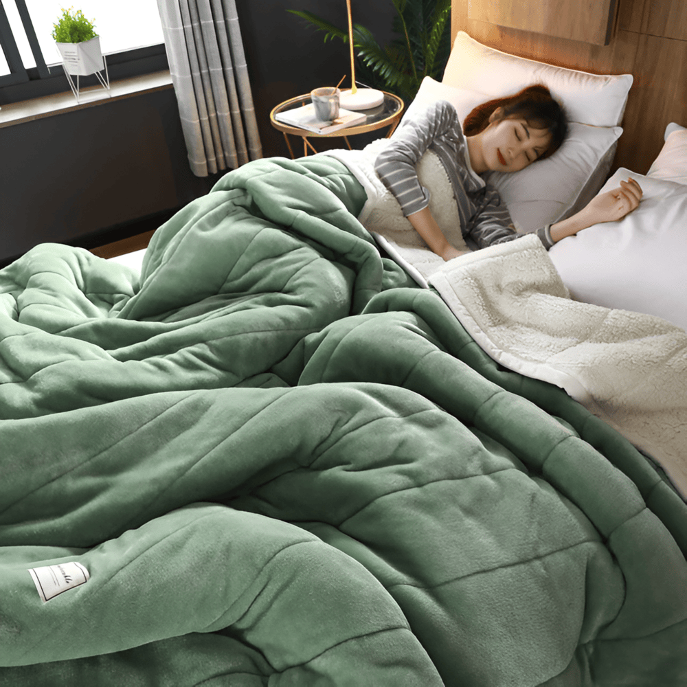 Couverture en polaire Sherpa douillette – jeté ultra doux, chaud et luxueux pour lit et canapé
