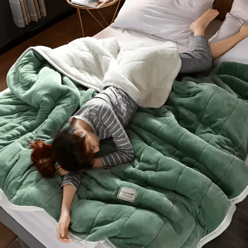 Couverture en polaire Sherpa douillette – jeté ultra doux, chaud et luxueux pour lit et canapé
