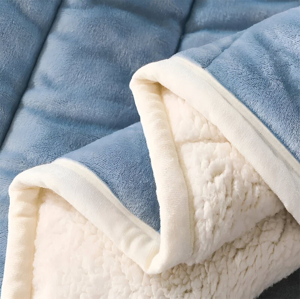 Couverture en polaire Sherpa douillette – jeté ultra doux, chaud et luxueux pour lit et canapé