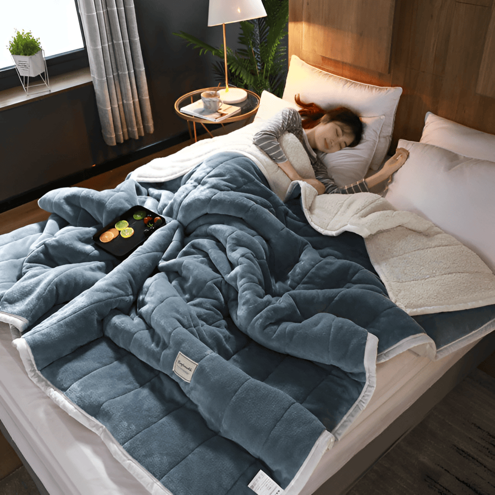 Couverture en polaire Sherpa douillette – jeté ultra doux, chaud et luxueux pour lit et canapé
