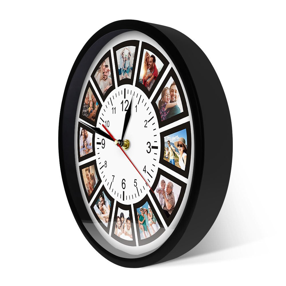 Camena - Horloge murale personnalisée unique avec photos pour une décoration intérieure chaleureuse
