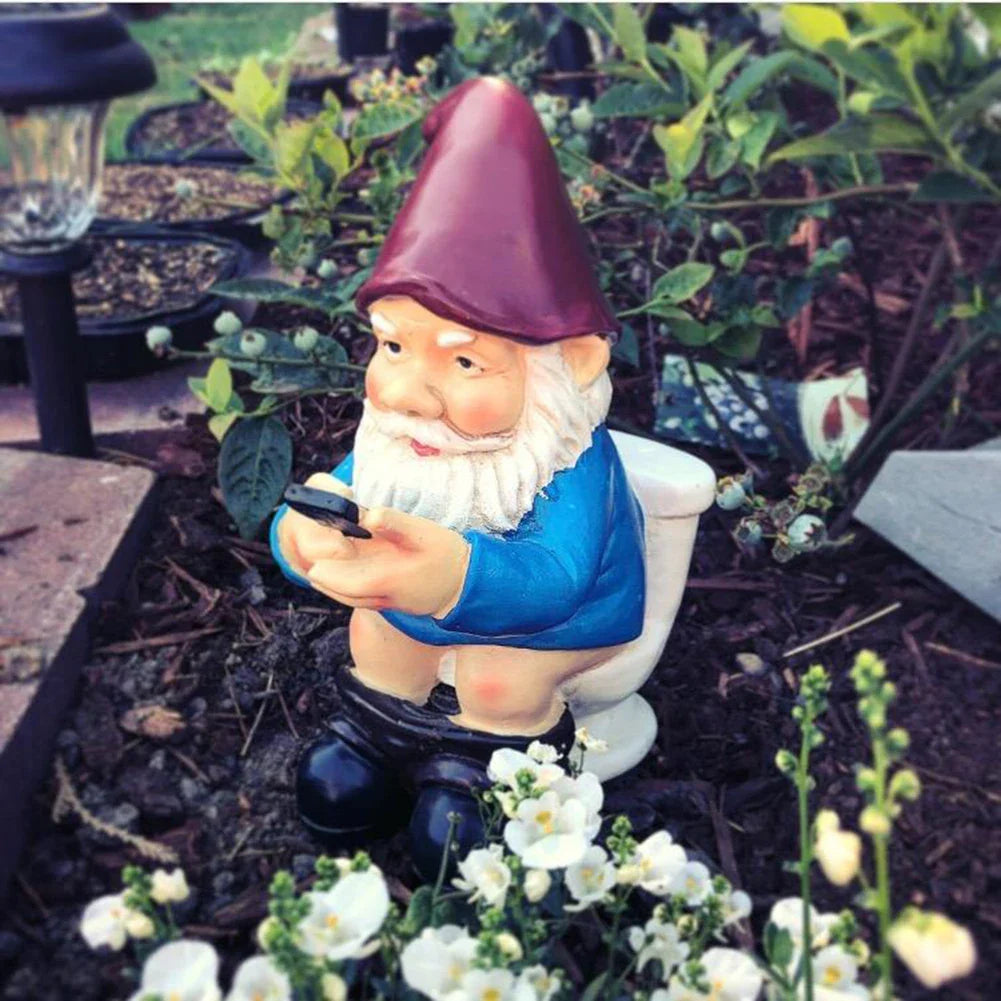 Sylpha - Figurine de nain de jardin miniature mignonne en résine pour une décoration de jardin amusante et humoristique