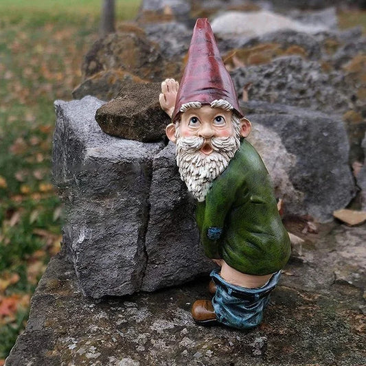 Casta - Figurine de Gnome Créative en Résine avec Barbe Blanche Élégante