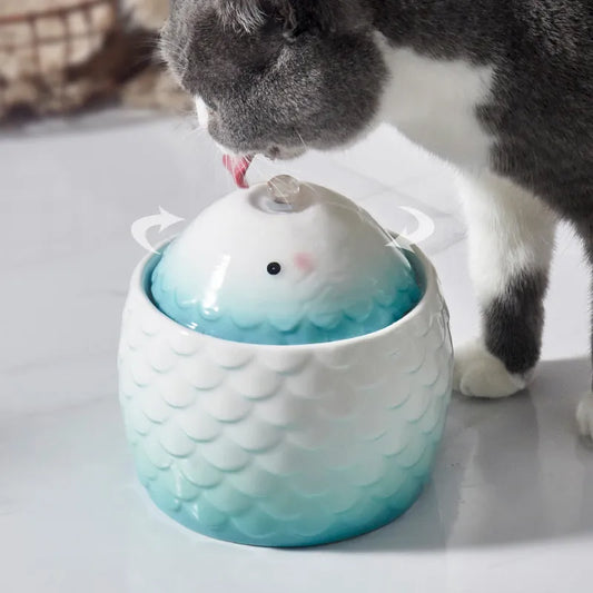 Fontaine à eau en céramique de luxe pour animaux - Plaisir de boire frais et sain