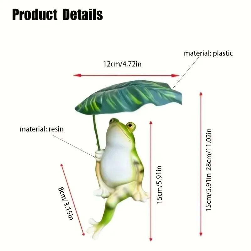 Prisca - Figurine de grenouille enchantée sur feuille de lotus pour aquarium, décoration de jardin et ornements de balcon